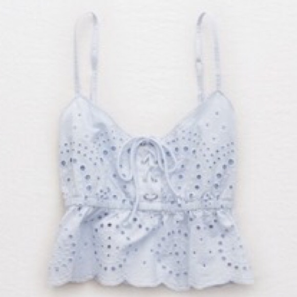 aerie Tops - Aerie Eyelet Crop Tank